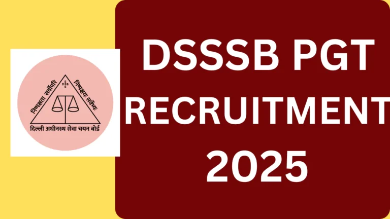 Dsssb PGT Recruitment,2025